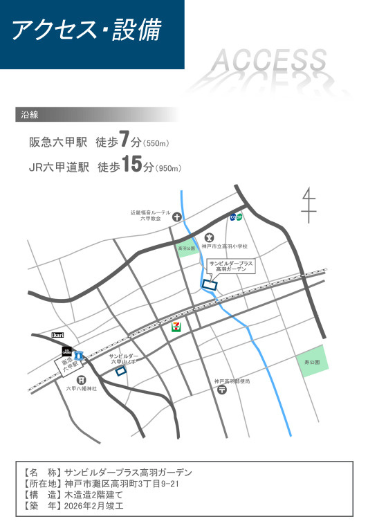 サンビルダープラス高羽ガーデンの地図