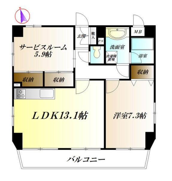 ワイズユウラク熊谷パテラ　全室2面採光の間取り