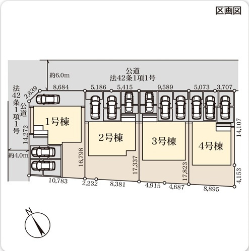 深谷市上野台　新築住宅　２号棟の区画図