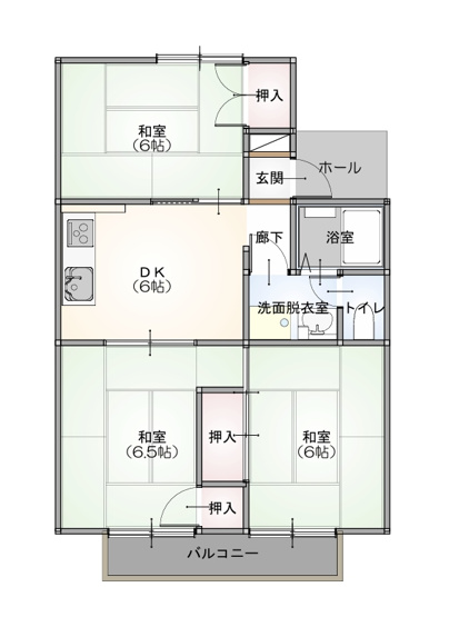 【間取り】 | 瀬戸ハイツB棟