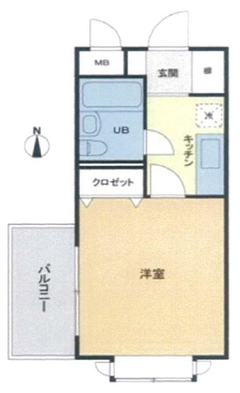 【間取り】 | メゾン・ド・オンブラージュ | 1Kは、キッチンと居室が分かれているため、生活空間にメリハリをつけられますね。料理の臭いが気になりにくく、来客時にもプライベート空間を確保しやすい点が魅力ですね。一人暮らしでも快適な生活を送れますよ。