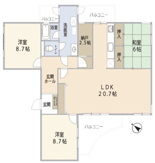 【間取り】 | メゾン越木岩A棟