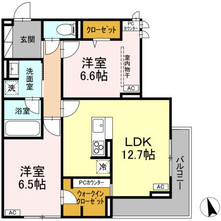 【間取り】 | D-RESIDENCE府中西府町