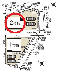 岡崎市上地町第7　新築分譲住宅　全2棟　2号棟の区画図