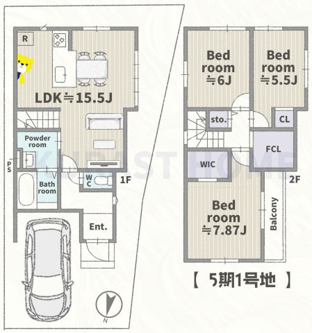 京都市右京区嵯峨野南浦町　新築戸建の間取り