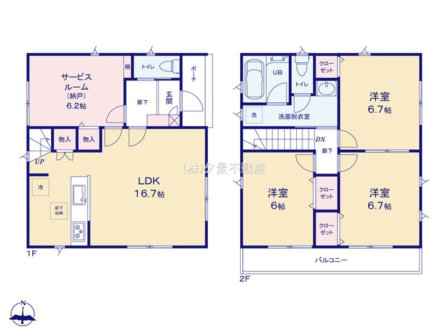 《仲介手数料無料》北区日進町１丁目655新築一戸建てグランパティオの間取り