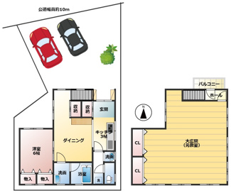 【間取り】 | 岐阜市若宮町！中古住宅登場です♪お車スペース3台可能！2階は広いフリースペースとなっております♪ | 岐阜市若宮町！中古住宅登場です♪お車スペース3台可能！2階は広いフリースペースとなっております♪