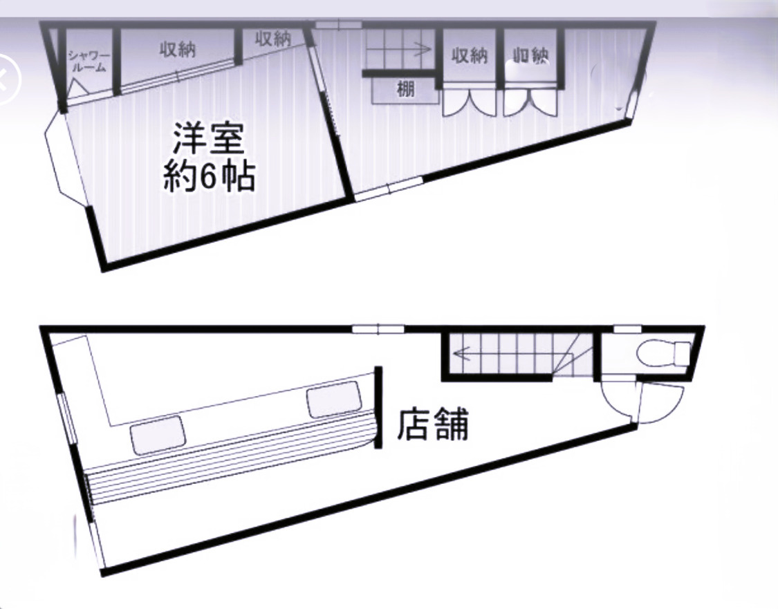 江北３丁目店舗付き戸建ての間取り