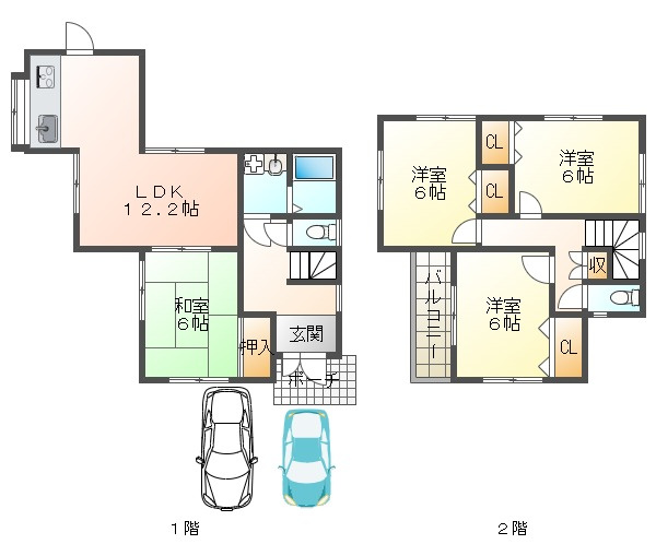 下畑町戸建の間取り