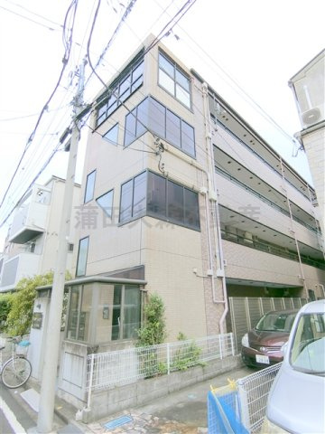 第56シンエイビルの外観|2003年3月築　鉄骨造地上4階建てオートロック付きの賃貸マンション
東京都大田区蒲田2丁目　京急本線梅屋敷駅最寄り徒歩6分、JR京浜東北線蒲田駅徒歩12分