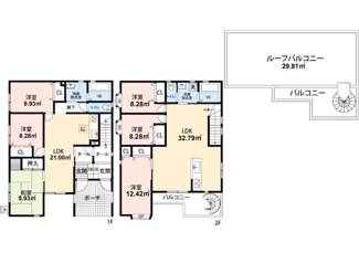 【間取り】 | 越谷市レイクタウン２丁目中古戸建て