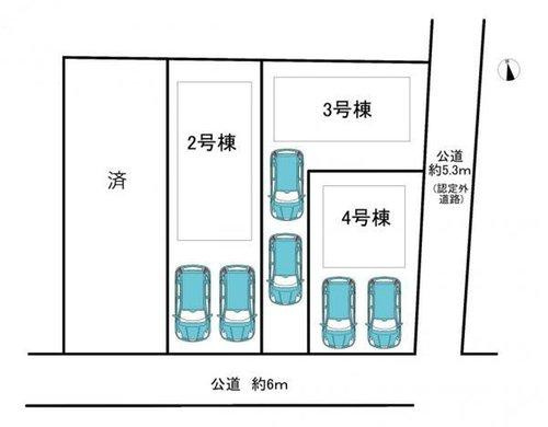 半田市宮本町6丁目　全4棟　3号棟の区画図|全4区画中3区画分譲中☆