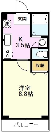 【間取り】 | 三河マンション | 三河マンション、302号室、１Ｋ