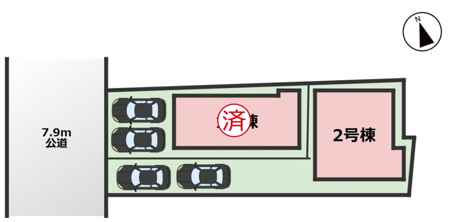 MIRASUMO東区大松町003②｜名古屋市の戸建ならホームアップの区画図