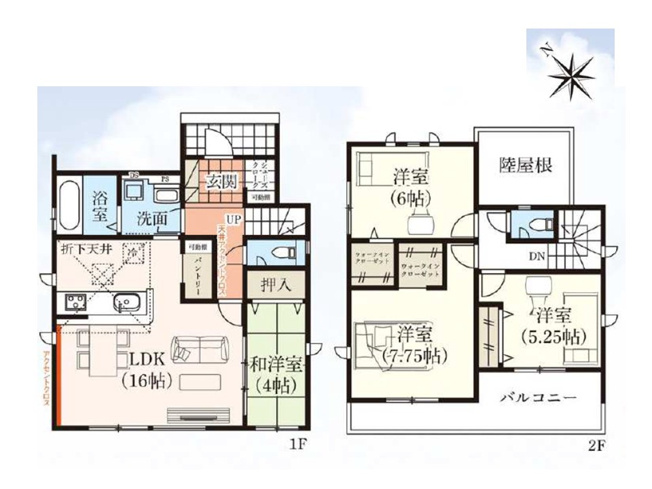 【間取り】 | 大泉町寄木戸7期5棟 グラファーレ　３号棟 | 和洋室つきの温かみのあるお家♪
