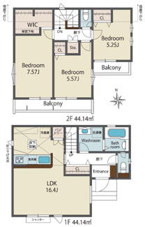 【間取り】 | 【仲介手数料無料！！】稲城市矢野口　新築戸建て（全1棟）1号棟　5880万円