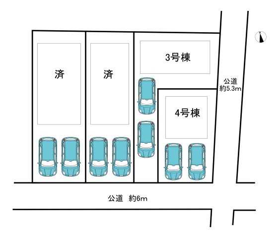 半田市宮本町6丁目　全4棟　4号棟の区画図|全4区画中2区画分譲中☆
