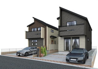 【外観パース】 | 立川市若葉町4丁目　新築戸建【全2棟】