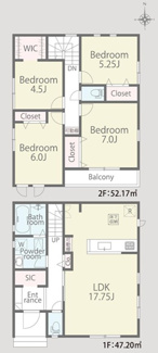 【間取り】 | 【仲介手数料無料！！】府中市四谷2丁目　新築戸建て（全4棟）4号棟　5280万円