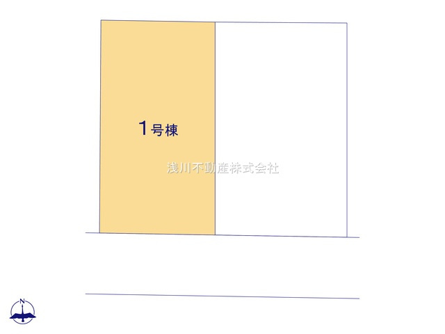 八王子市　散田町　新築一戸建ての区画図|～南4ｍ・北16ｍの二方道路に面しています～