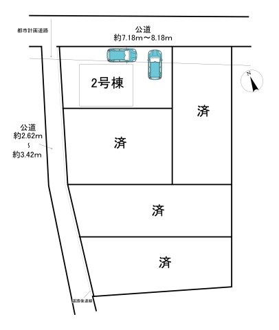 半田市栄町4丁目　全5棟　2号棟の区画図|全5区画分譲地☆　残1棟！