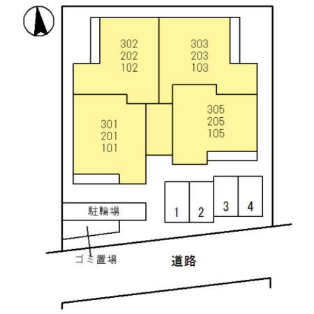 AZUR上中条の区画図