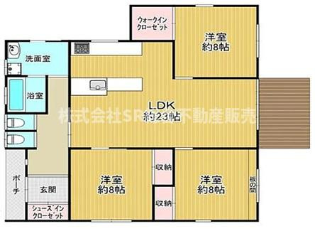 上六万寺町中古戸建の間取り|令和2年築の人気の平屋☆ファミリー様にオススメです♪