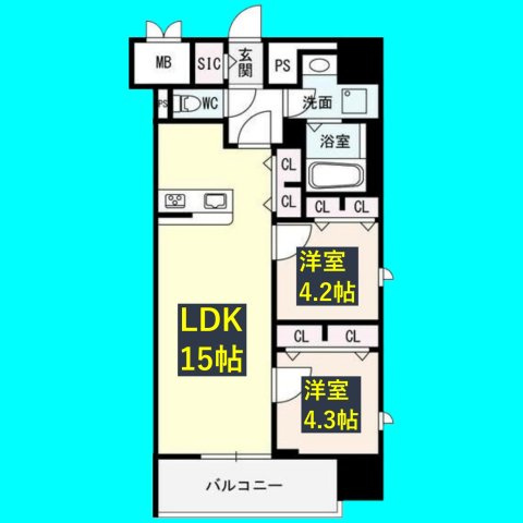 ザ・シンフォニア新栄の間取り