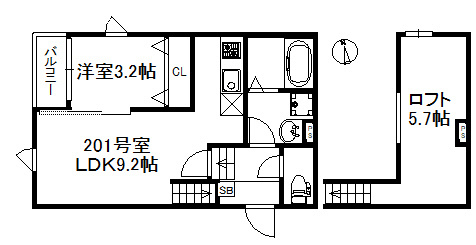 ポラリス鳥栖駅南の間取り|ポラリス鳥栖駅南201の間取り