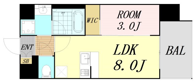 エスリードレジデンス玉造ザ・イースト　仲介手数料無料の間取り