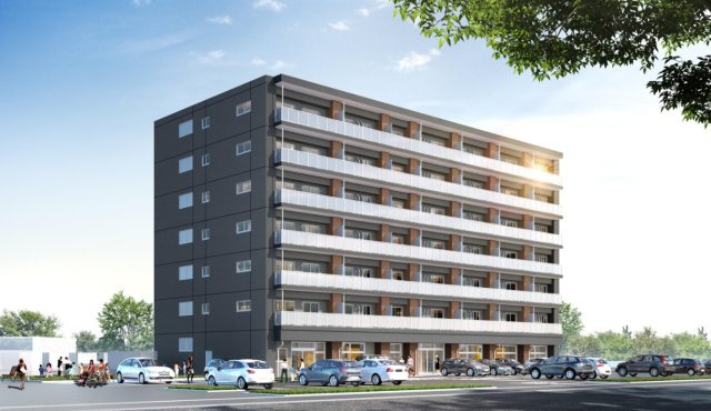 大町市大町の賃貸マンションの外観パース