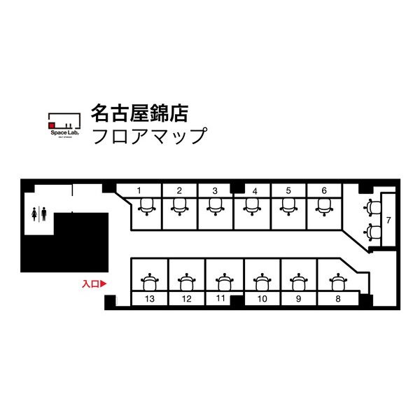 第２ユアサビル　7階レンタルルームの間取り