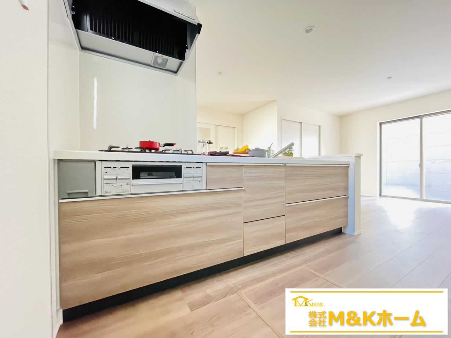 知多市寺本台3丁目　全2棟　1号棟のキッチン|リビングが見渡せるカウンターキッチン☆