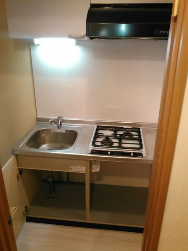 シャイン小石川のキッチン|システムキッチン2口ガスコンロ付き