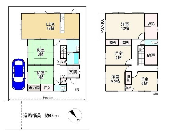 野洲市冨波甲　中古戸建の間取り