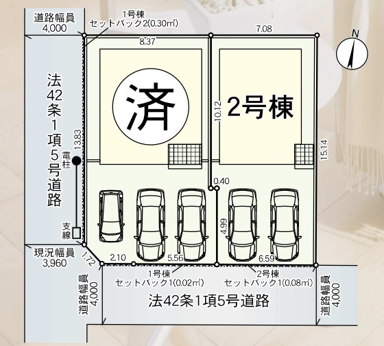 【区画図】 | 福岡市早良区飯倉8丁目第17　2号棟（全2棟）【仲介手数料無料・0円】 | 区画図です。2号棟