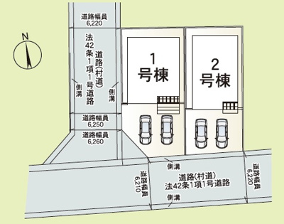 【区画図】 | 読谷村楚辺　第3（全2棟）ラスト2号棟 | 2号棟　