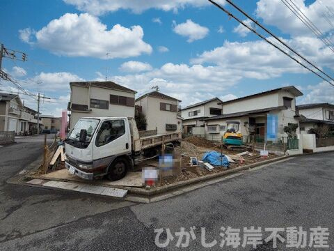 茅ヶ崎市萩園　売地　全２区画の外観|12月20日撮影　造成工事中　現地外観