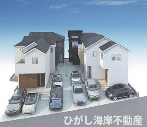 茅ヶ崎市今宿　新築戸建　全4棟　の外観パース|イメージパスですので実際のものと多少異なります