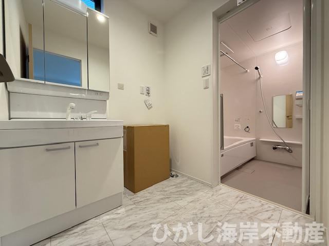 茅ヶ崎市今宿　新築戸建　全4棟　の脱衣所|12月20日撮影　脱衣スペース