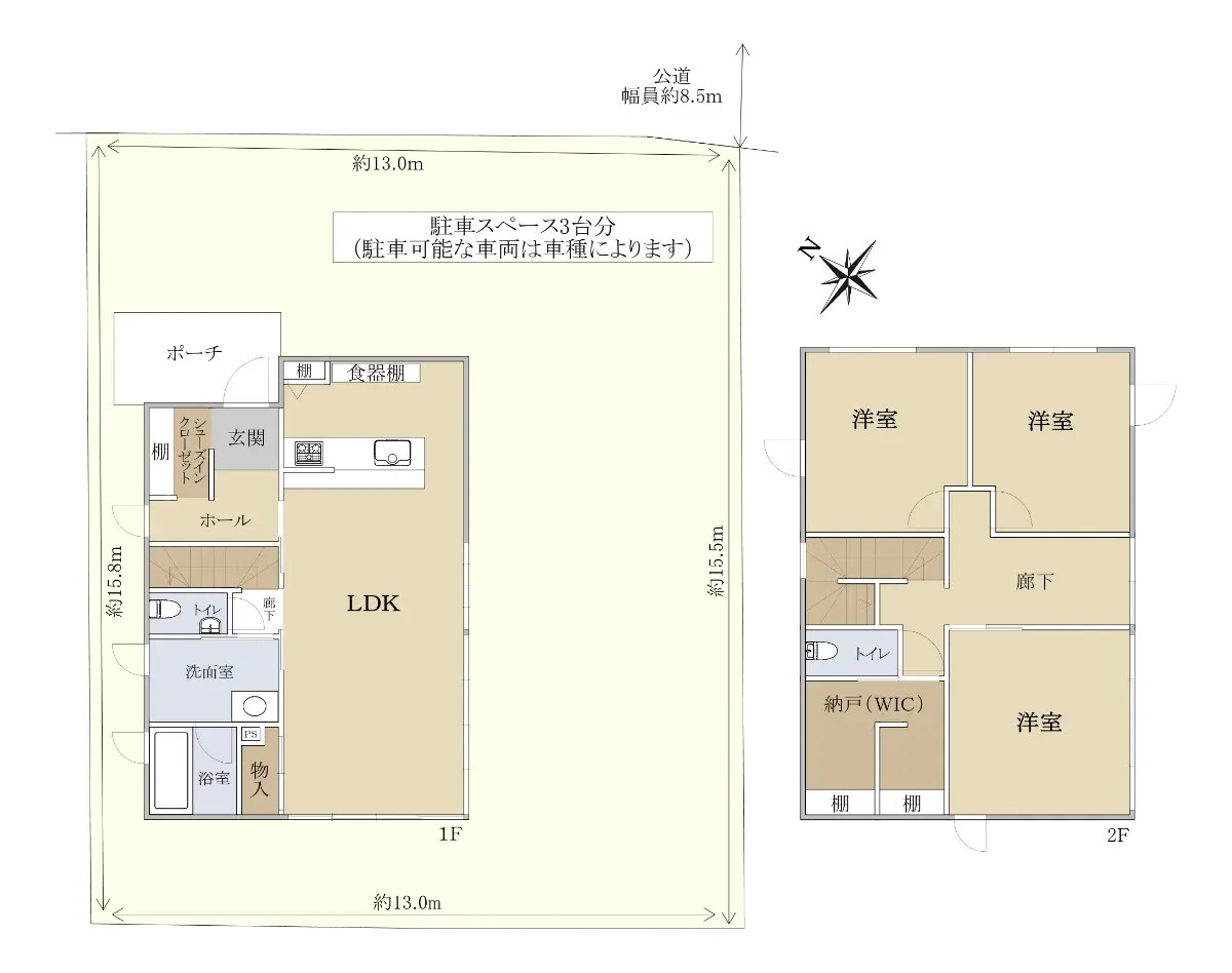 野洲市三上　中古戸建の間取り