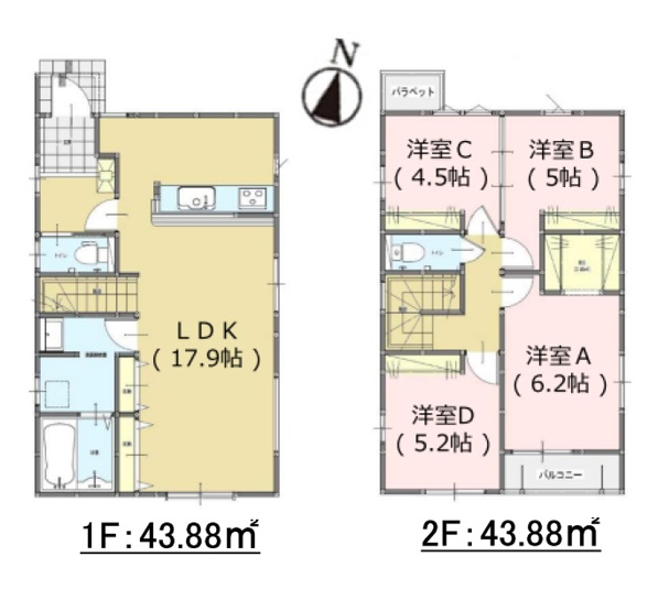 【間取り】 | 福岡市早良区干隈5丁目1期　2号棟（全3棟）【仲介手数料無料・0円】 | 平日、土日祝日もお好きな日時にご見学可能です。お気軽にお問合せ下さい。