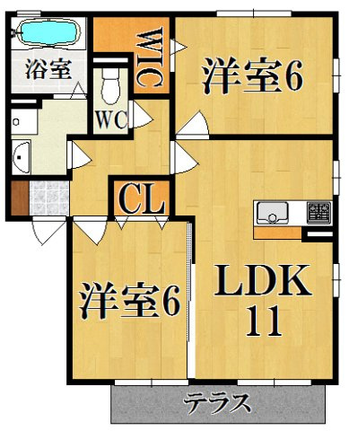 リビングタウン四条大路Ｄ棟の間取り
