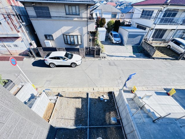 松戸市上本郷新築戸建【上本郷小学校：10分】の展望|バルコニーより道路側眺望