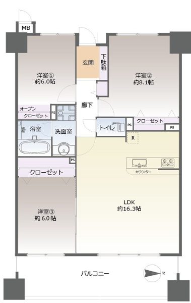 【間取り】 | サーパス竹下東☆仲介手数料無料☆