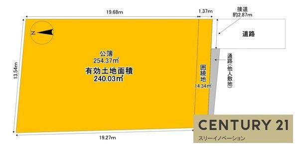 中新開1丁目土地の土地図