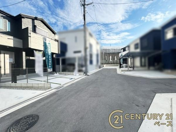 柏原市国分東条町の新築一戸建の前面道路含む現地写真|■現地撮影写真■落ち着いた雰囲気の住宅地内です！