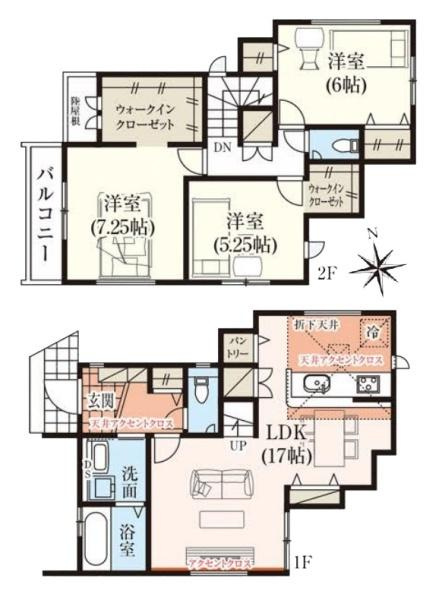 柏原市国分東条町の新築一戸建の間取り|■令和７年12月完成予定です■