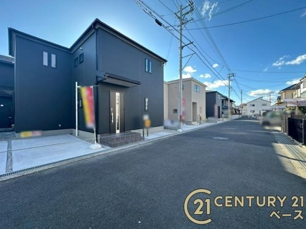 リーブルガーデン阪手 ３号棟 ／新築一戸建の前面道路含む現地写真|■現地撮影写真■前面道路は広々しており、お車の出し入れも楽々！