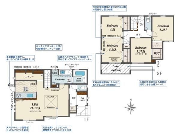 桜井市大福 ４号棟 ／新築一戸建の間取り